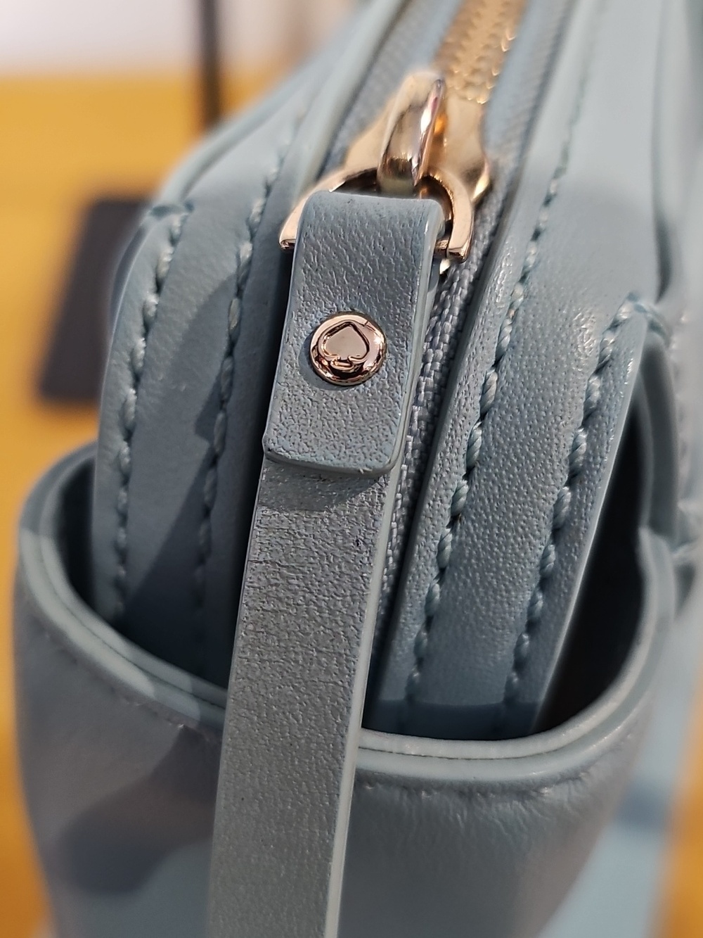 Kate Spade Tallow Court Jennifer Leather Satchel - Baby Blue Storybook Lining - Picture 16 of 16